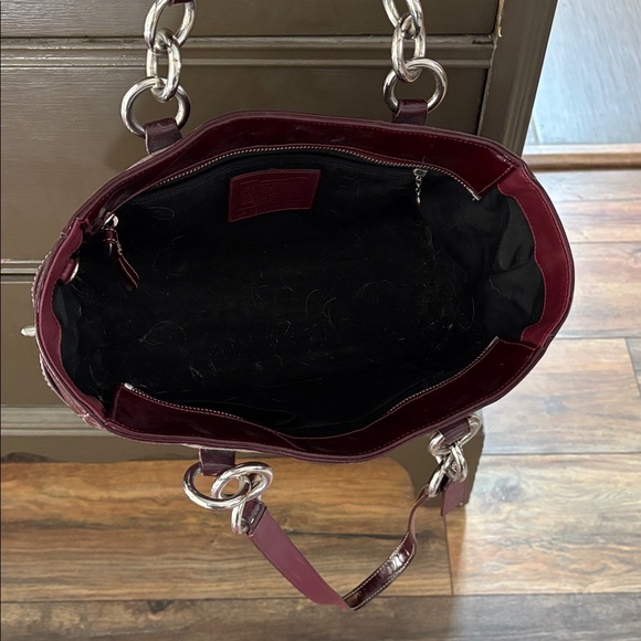 Coach Deep Burgundy Patent Leather Shoulder Bag - Picture 3 of 4